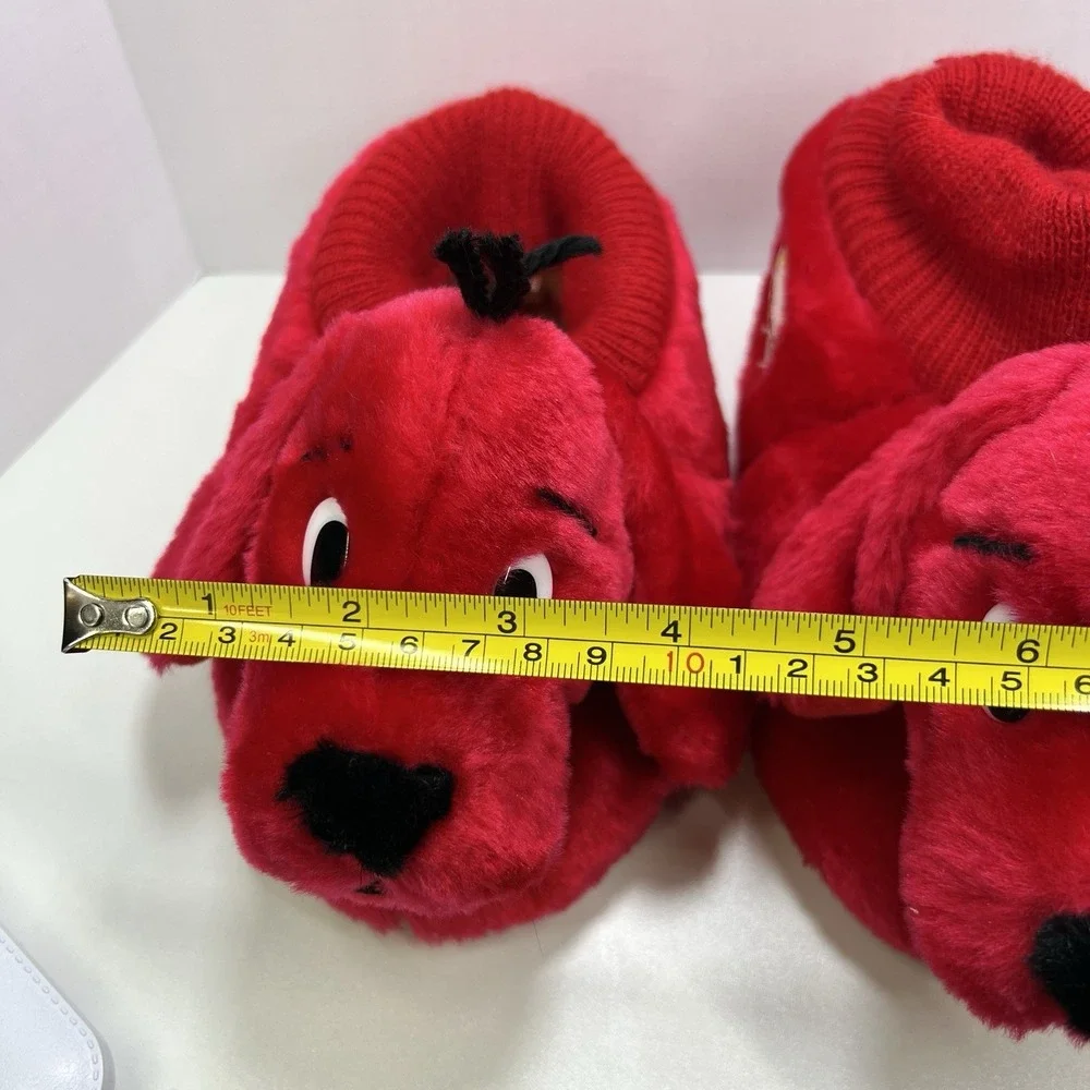 Vintage Clifford Big Red Dog Plush Slippers Kids XL 11-12 Red Scholastic 2002‎